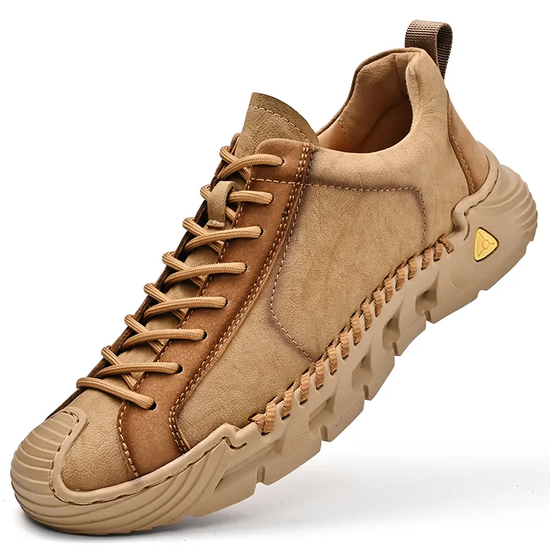 Laoks Men's Casual Shoes Men Low Top Khaki/Black-3