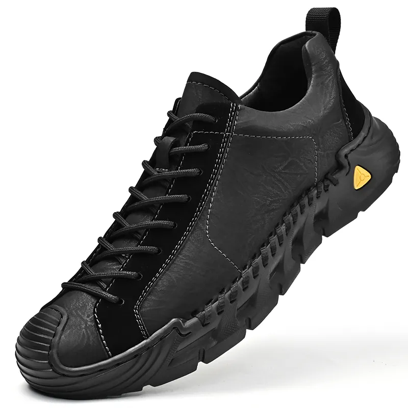 Laoks Men's Casual Shoes Men Low Top Khaki/Black-8