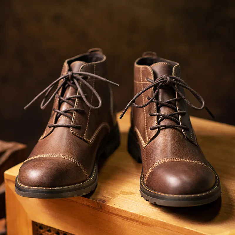 Laoks Short Martin Boot Men's Red Brown-3