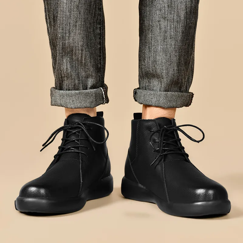 Laoks Ankle Boots Men Black-9