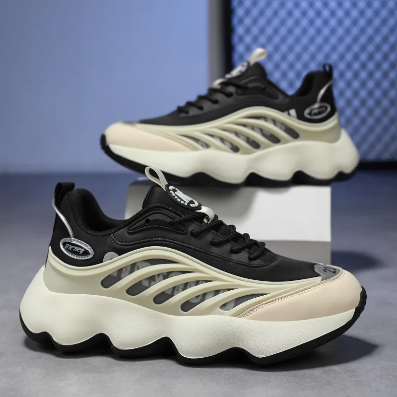 AMICNIEGD Slip Resistant, Abrasion Resistant, Breathable Low Top Chunky Sneakers Men's-9