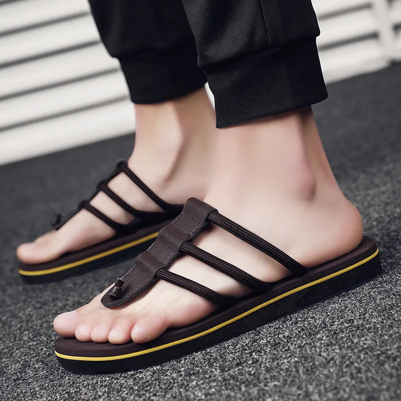 AMICNIEGD Abrasion Resistant Slip Resistant Antibacterial Flip Flops Men's-10