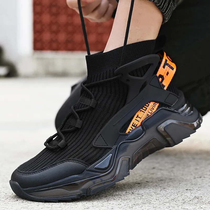 AMICNIEGD Breathable And Wear resistant High Top Chunky Sneakers Men's-2