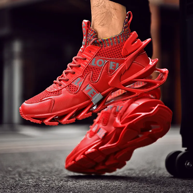 AMICNIEGD Shock Absorbers Slip Resistant Breathable Low Top Chunky Sneakers Men's-8