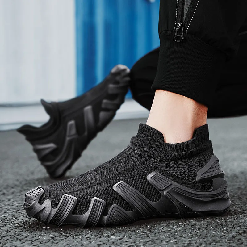 AMICNIEGD Slip Resistant Breathable Lightweight Mid Top Casual Shoes Men's-3
