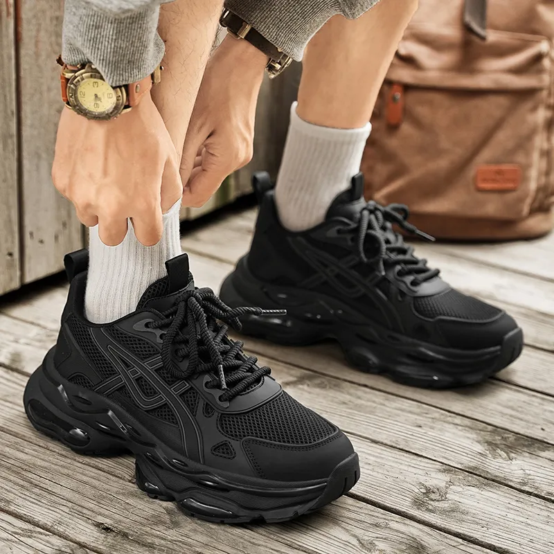 AMICNIEGD Breathable Cushioning Low Top Chunky Sneakers Men's-5