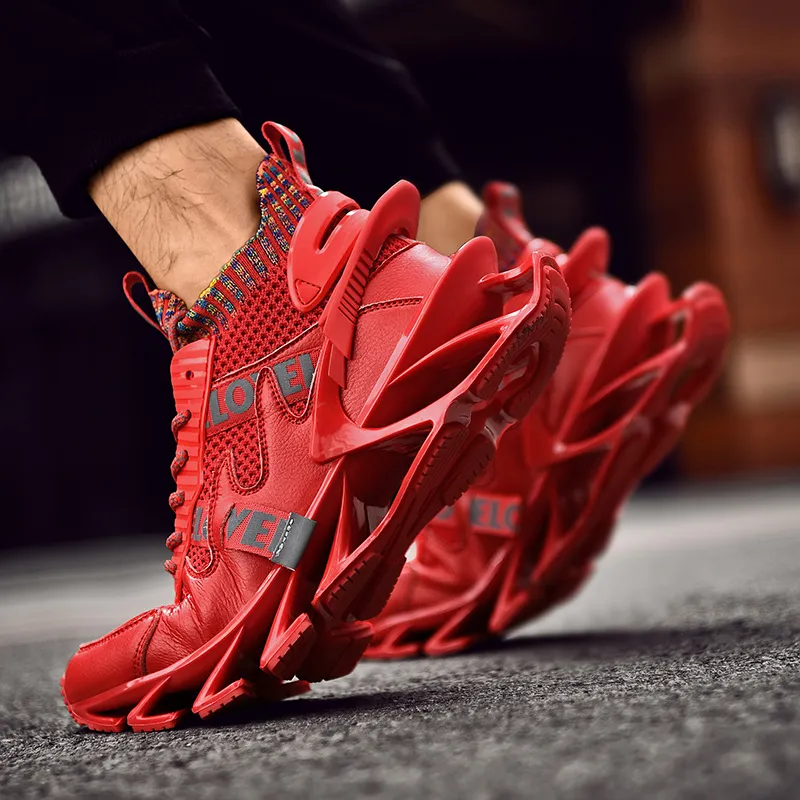 AMICNIEGD Shock Absorbers Slip Resistant Breathable Low Top Chunky Sneakers Men's-10