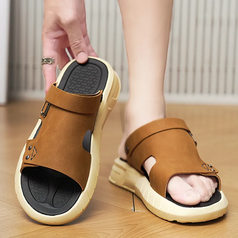 AMICNIEGD Massage Abrasion Resistant Slide Slippers Men's-11