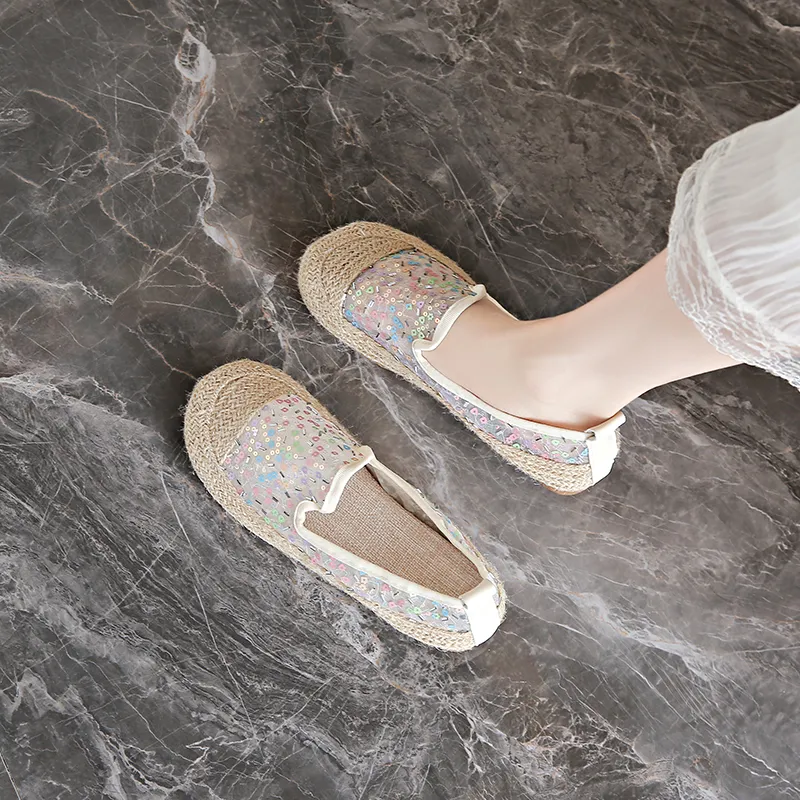 AMICNIEGD Espadrilles Women's Beige/Multicolor-9