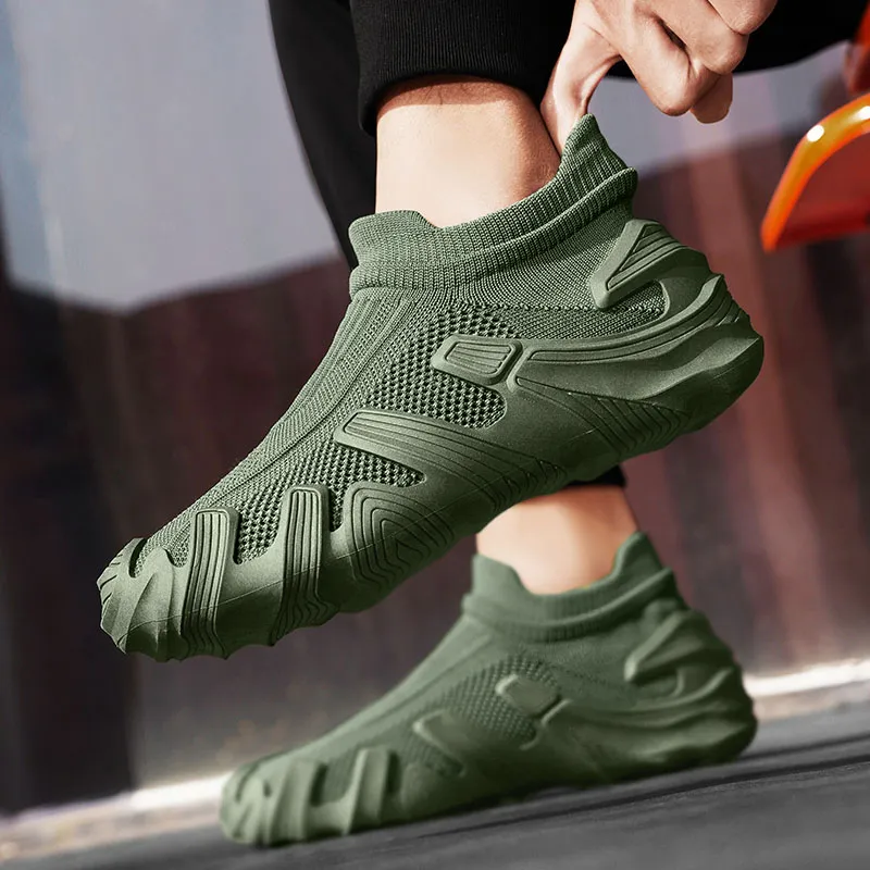 AMICNIEGD Slip Resistant Breathable Lightweight Mid Top Casual Shoes Men's-17