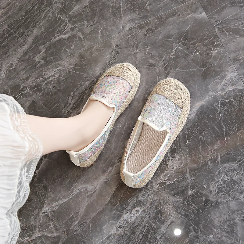 AMICNIEGD Espadrilles Women's Beige/Multicolor-11