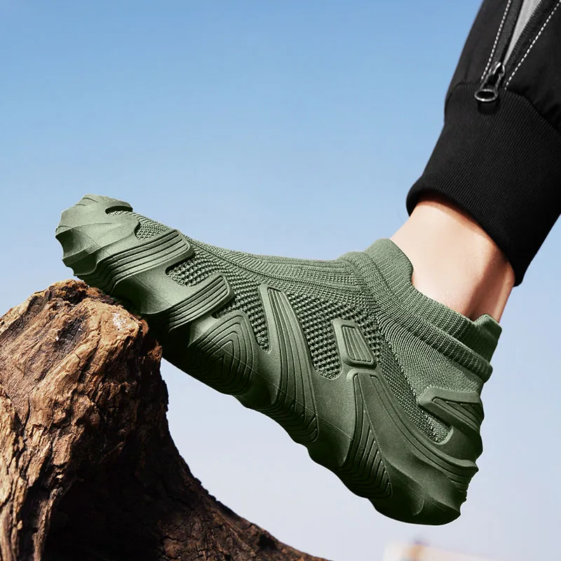 AMICNIEGD Slip Resistant Breathable Lightweight Mid Top Casual Shoes Men's-15
