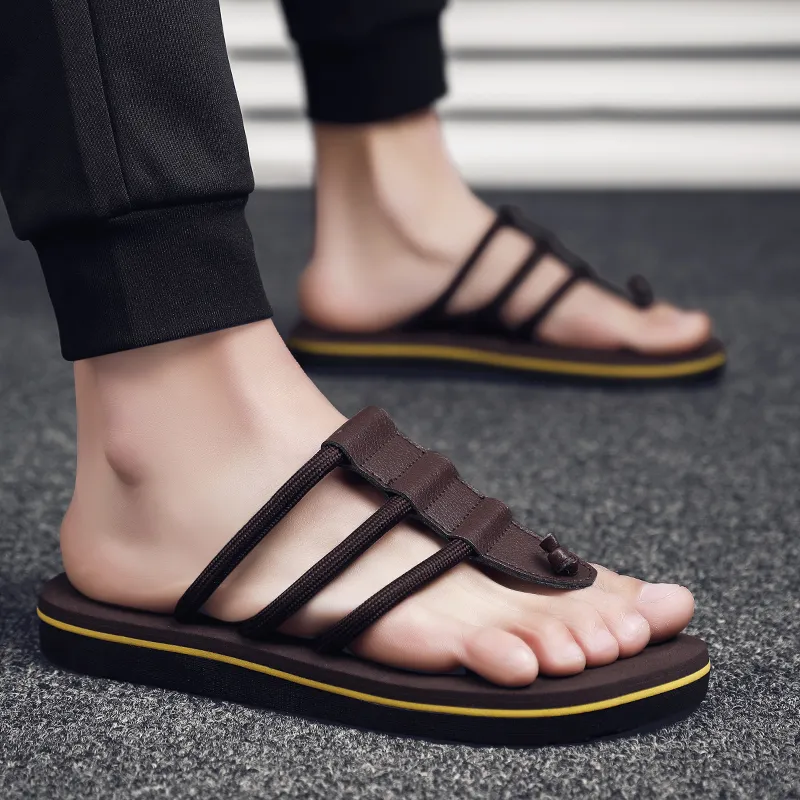 AMICNIEGD Abrasion Resistant Slip Resistant Antibacterial Flip Flops Men's-12