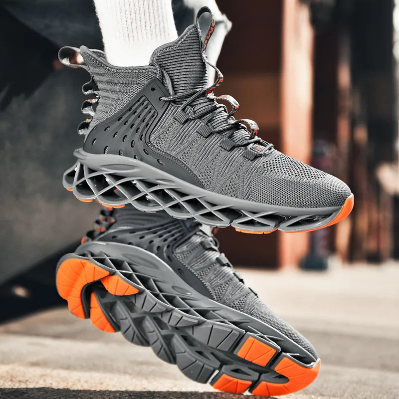 AMICNIEGD Shock Absorbers With Slip Resistant And Abrasion Resistant Properties High Top Casual Shoes Men's-3