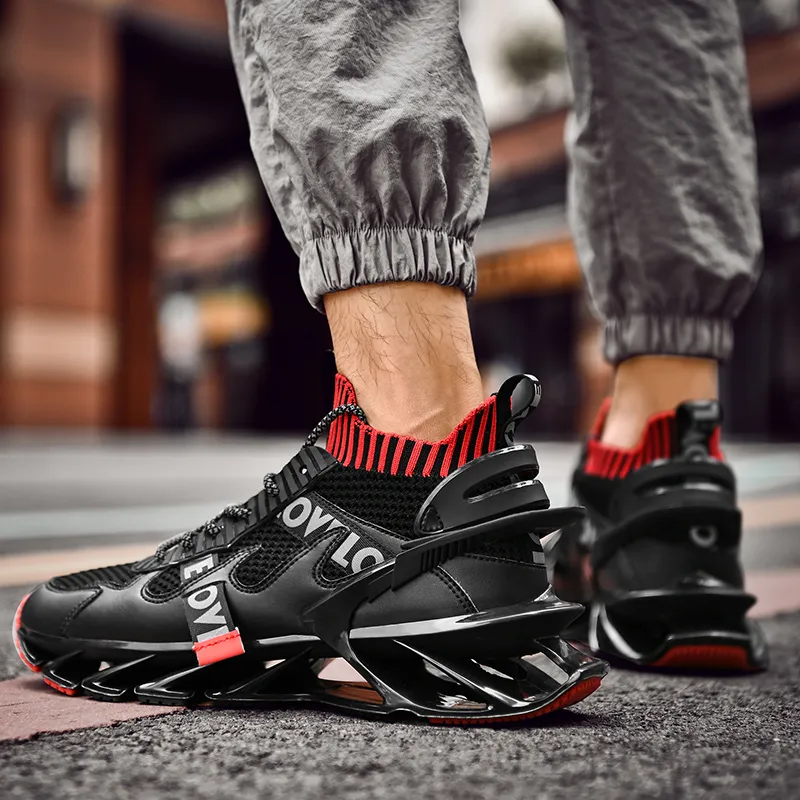 AMICNIEGD Shock Absorbers Slip Resistant Breathable Low Top Chunky Sneakers Men's-2
