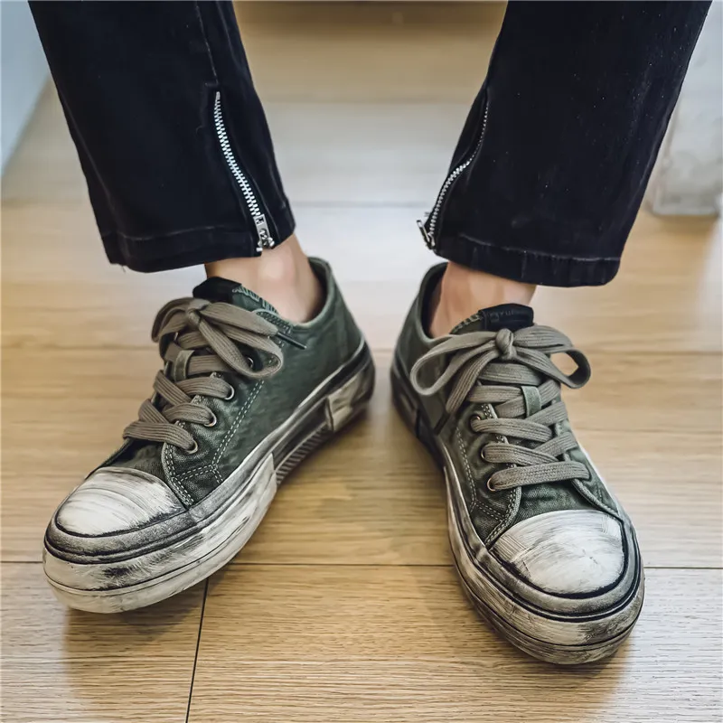 AMICNIEGD Breathable And Slip Resistant Low Top Canvas Shoes Men's-6