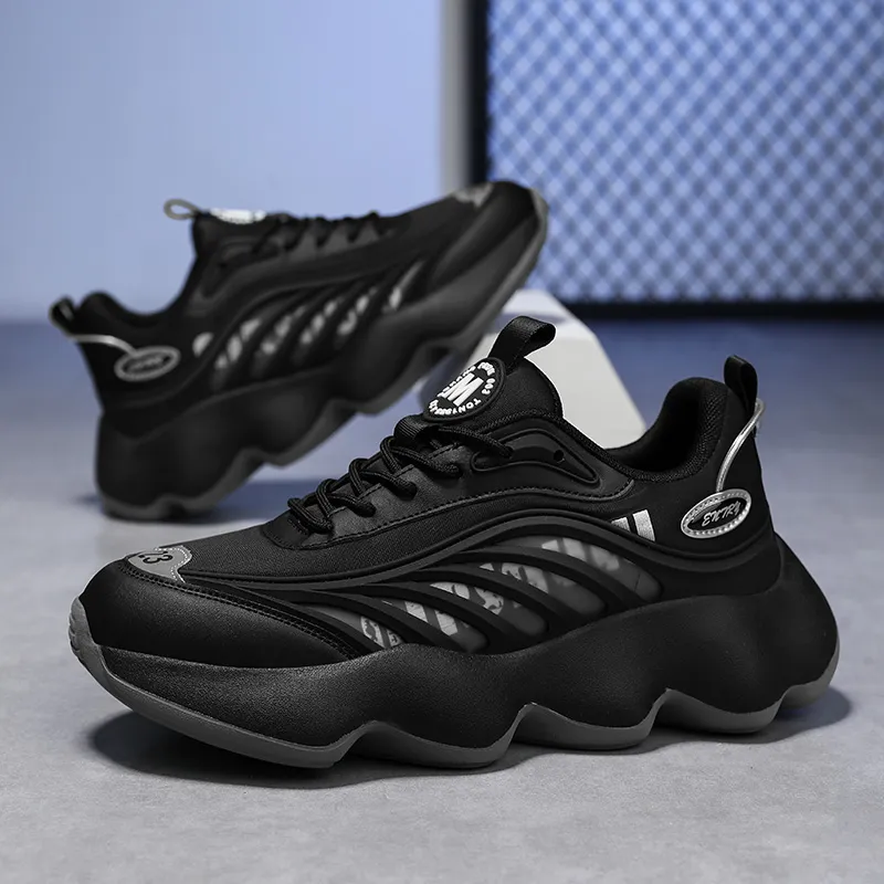 AMICNIEGD Slip Resistant, Abrasion Resistant, Breathable Low Top Chunky Sneakers Men's-5