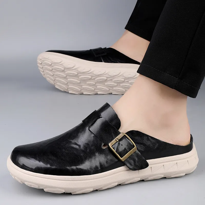 AMICNIEGD Slip Resistant Abrasion Resistant Closed Toe Slippers Men's-4