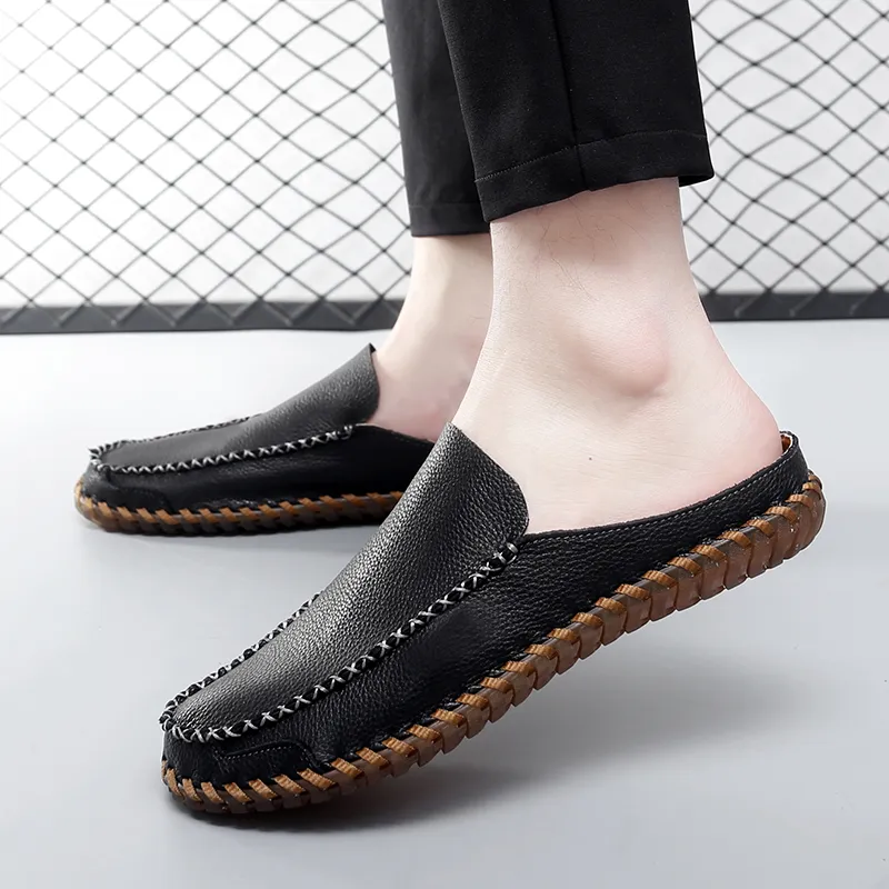 AMICNIEGD Quiet Slip Resistant Closed Toe Slippers Men's-12