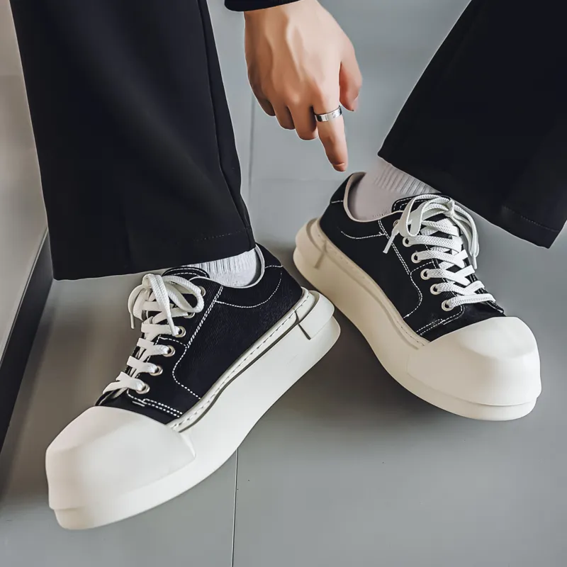 AMICNIEGD Coverage Balance Height Increase Low Top Skateboard Shoes Men's-4