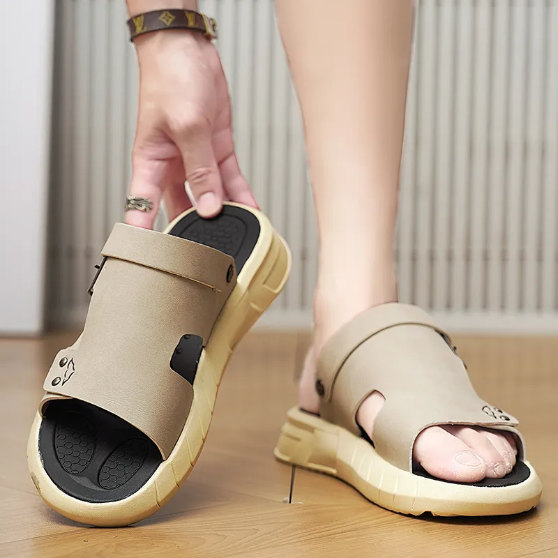 AMICNIEGD Massage Abrasion Resistant Slide Slippers Men's-17