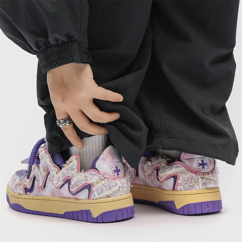 AMICNIEGD Anti Slip Wear Resistant Lightweight Breathable Low Top Skateboard Shoes Unisex-10