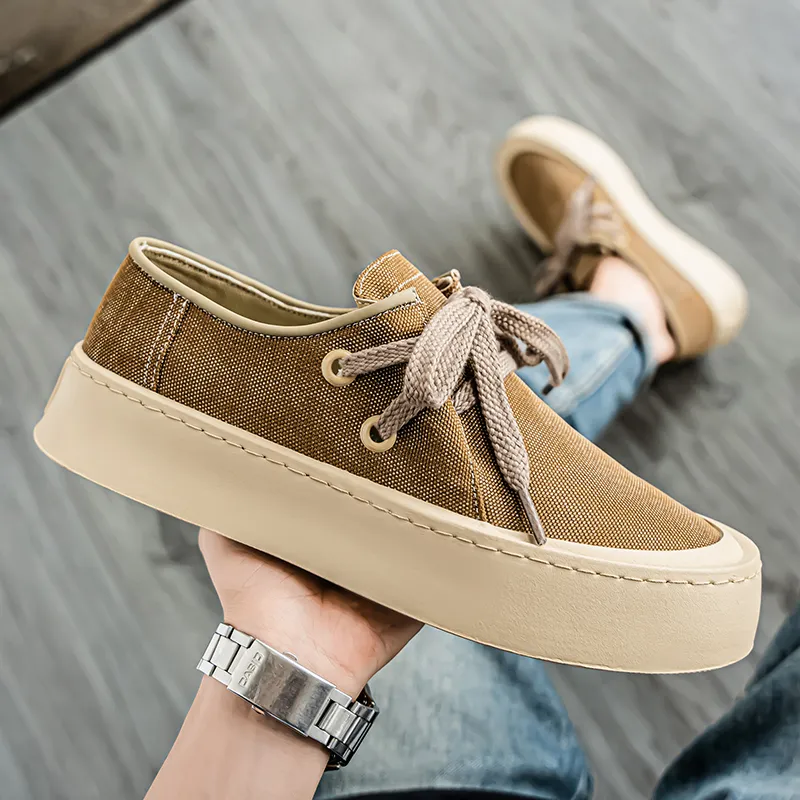 AMICNIEGD Slip Resistant Height Increasing Low Top Skateboard Shoes Men's-7