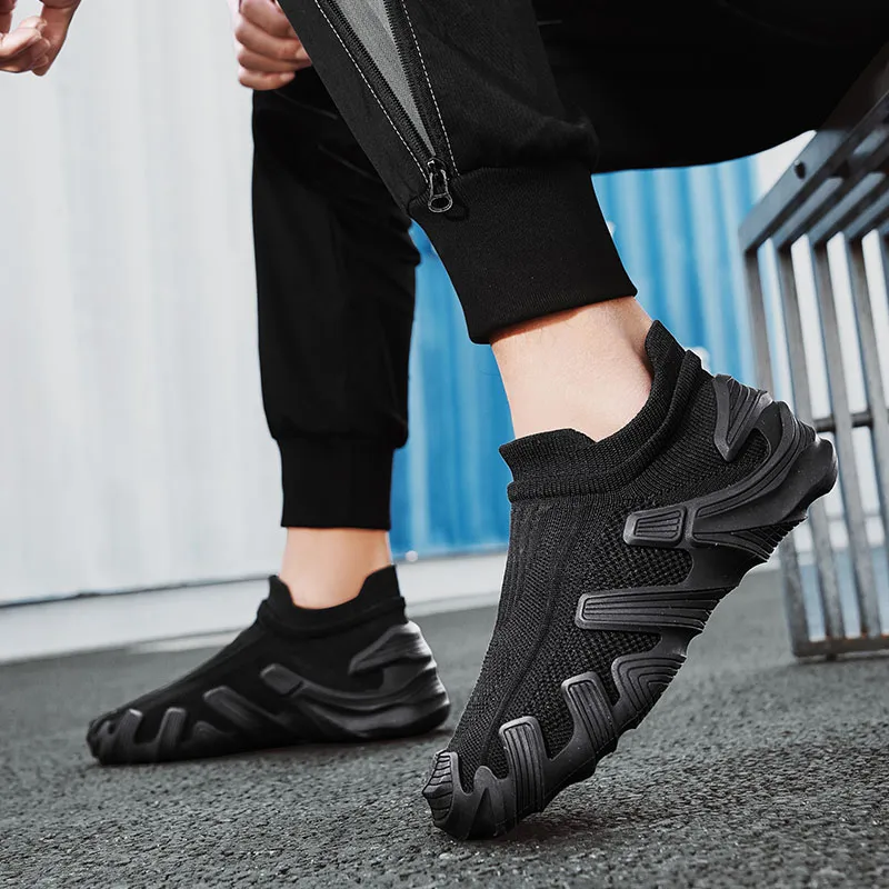 AMICNIEGD Slip Resistant Breathable Lightweight Mid Top Casual Shoes Men's-5