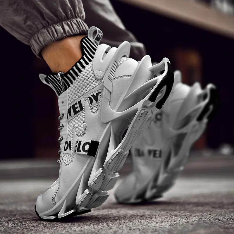 AMICNIEGD Shock Absorbers Slip Resistant Breathable Low Top Chunky Sneakers Men's-18