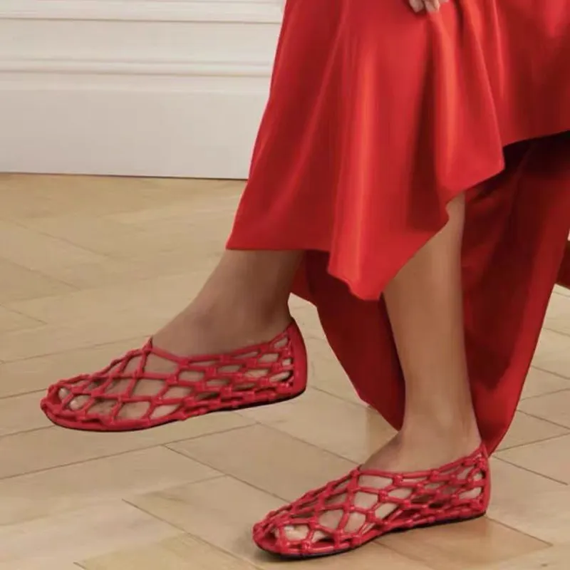AMICNIEGD Beach Sandals Women's Red-4