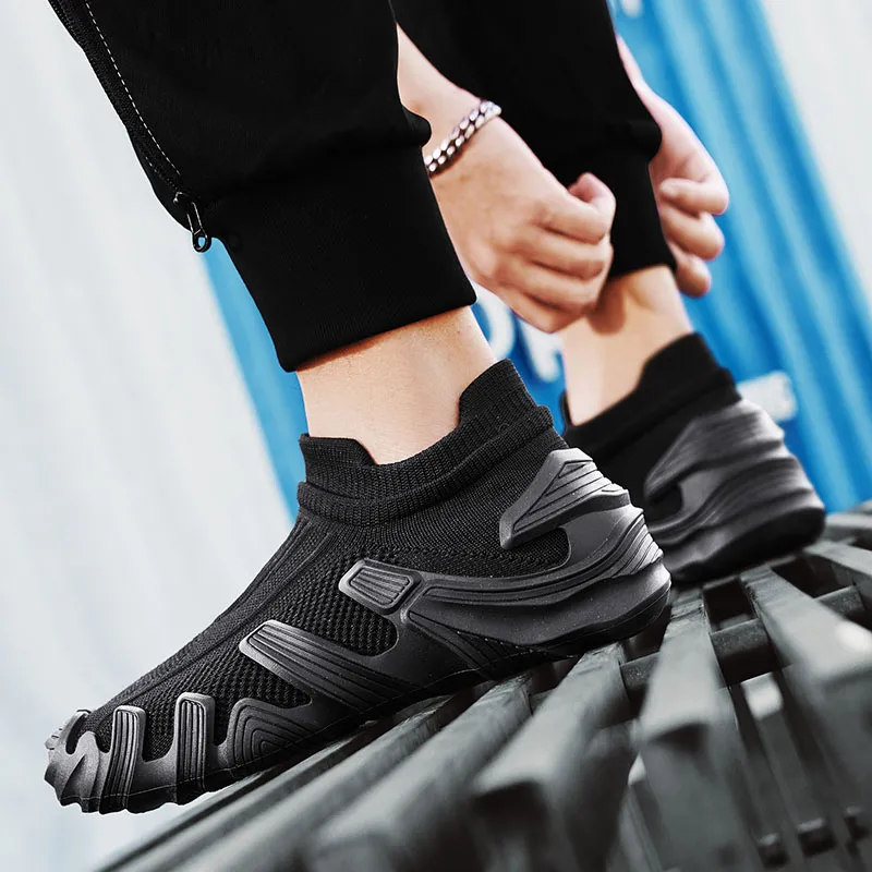 AMICNIEGD Slip Resistant Breathable Lightweight Mid Top Casual Shoes Men's-4