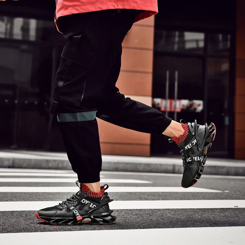 AMICNIEGD Shock Absorbers Slip Resistant Breathable Low Top Chunky Sneakers Men's-6