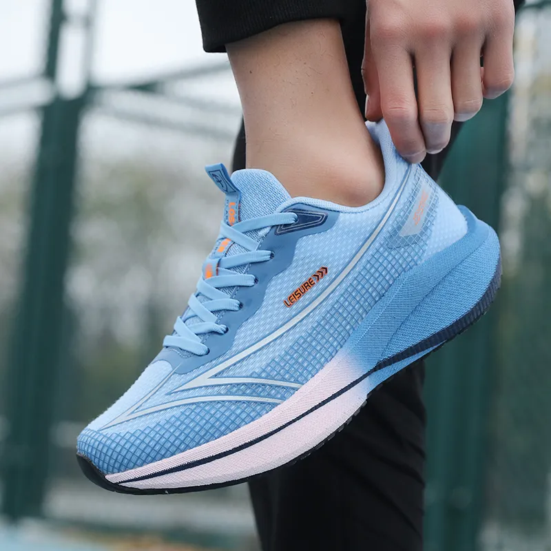 AMICNIEGD Running Shoes Men Low Top Beige Black Orange/Cyan Ink Green/Sky Blue-10