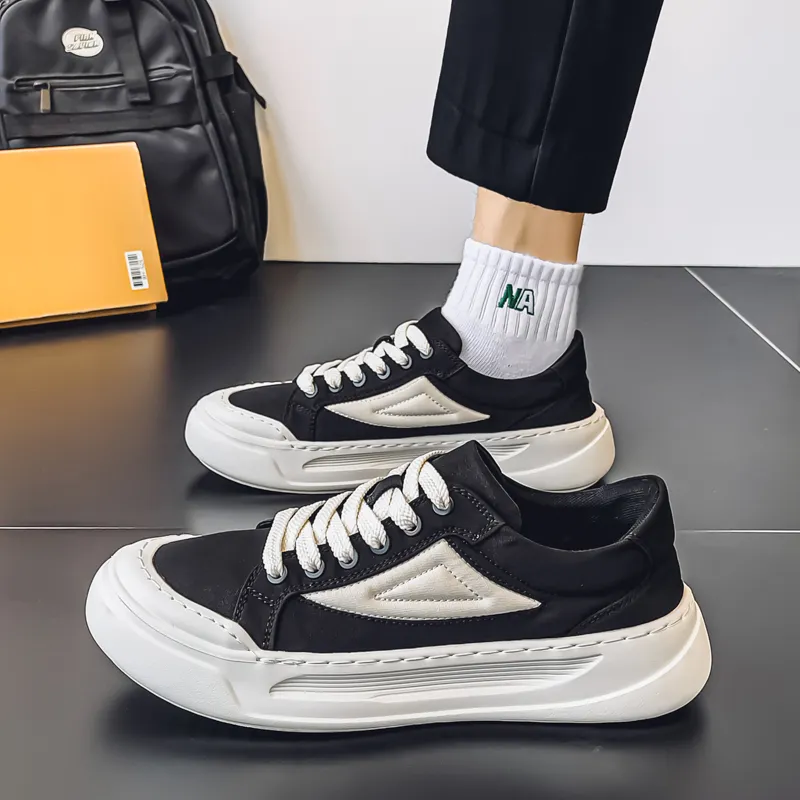 Slip Resistant, Abrasion Resistant, Breathable Low Top Essential Canvas Shoes For Casual Wear Men's-5