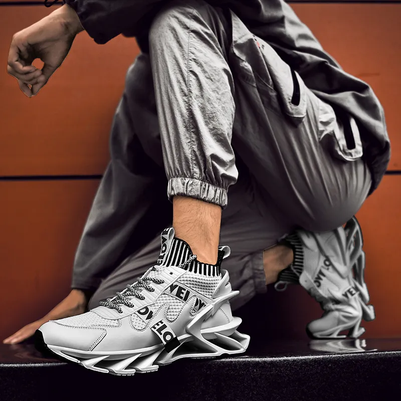 AMICNIEGD Shock Absorbers Slip Resistant Breathable Low Top Chunky Sneakers Men's-17