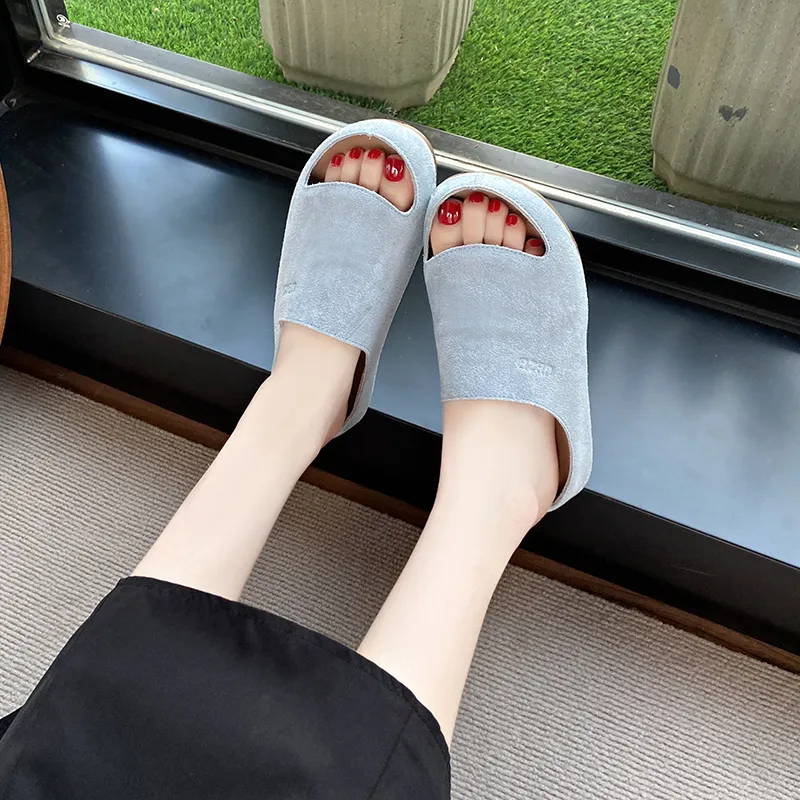 AMICNIEGD Rubber Sole Cut Out Slip Resistant Abrasion Resistant Slide Slippers Women's-16