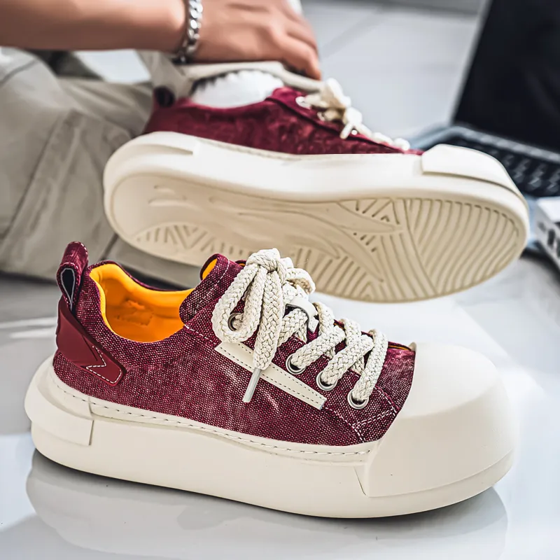 AMICNIEGD Breathable And Wear resistant Low Top Canvas Shoes Men's-3