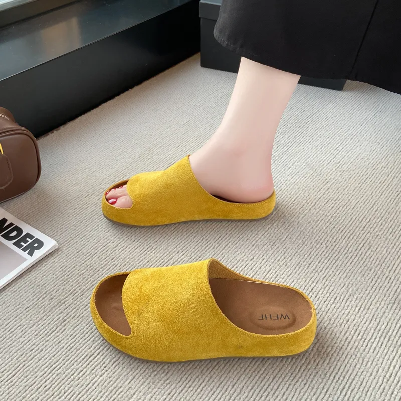 AMICNIEGD Rubber Sole Cut Out Slip Resistant Abrasion Resistant Slide Slippers Women's-7