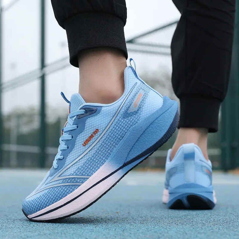 AMICNIEGD Running Shoes Men Low Top Beige Black Orange/Cyan Ink Green/Sky Blue-7