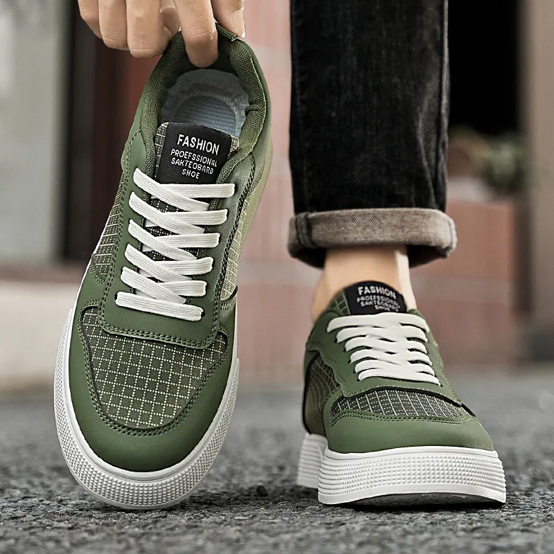 AMICNIEGD Breathable And Slip Resistant Low Top Skateboard Shoes Men's-15