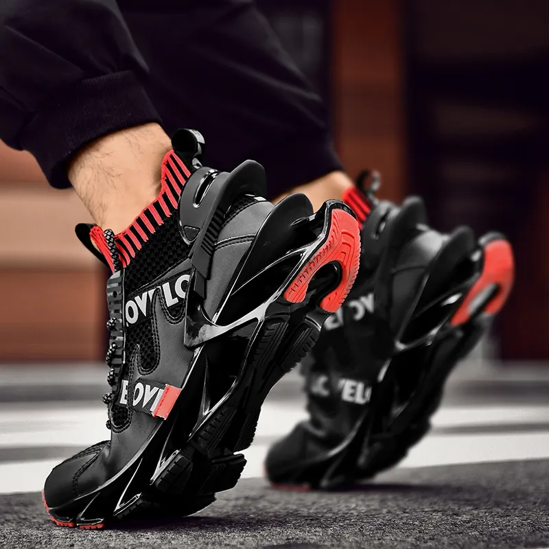 AMICNIEGD Shock Absorbers Slip Resistant Breathable Low Top Chunky Sneakers Men's-5
