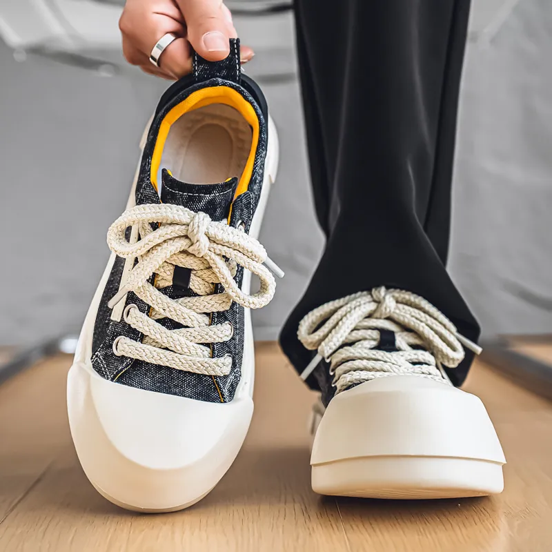 AMICNIEGD Breathable And Wear resistant Low Top Canvas Shoes Men's-7