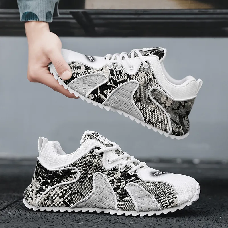 AMICNIEGD Anti Slip And Wear Resistant Lightweight Low Top Chunky Sneakers Men's-4