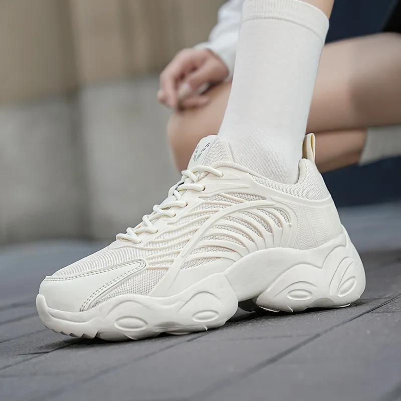 AMICNIEGD Anti-Slip And Wear-Resistant Coverage Low-Top Chunky Sneakers Unisex-2