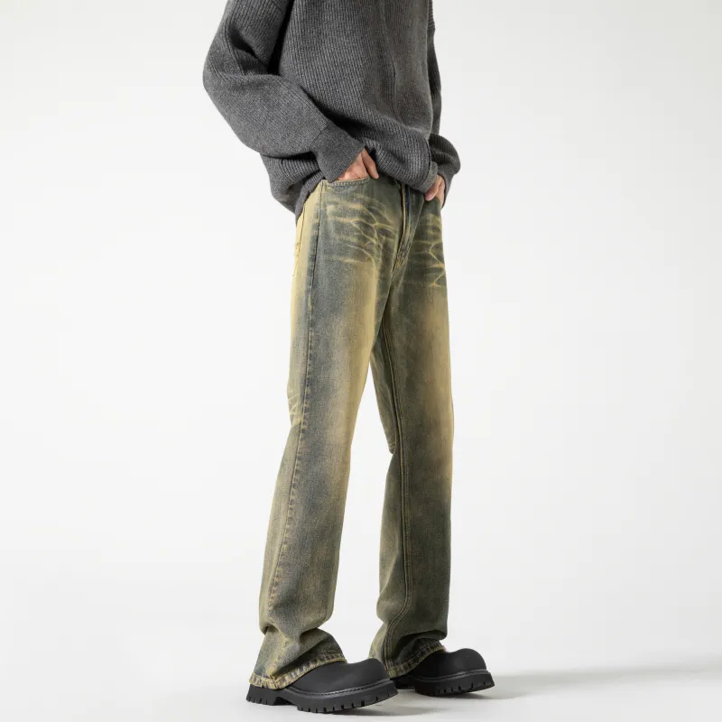 Lulifama Jeans Unisex Yellow Mud-3