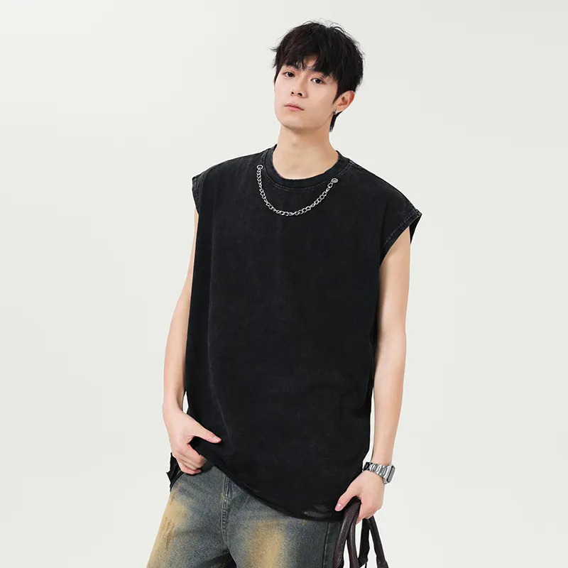 Lulifama Tank Top Unisex Washed Black-4