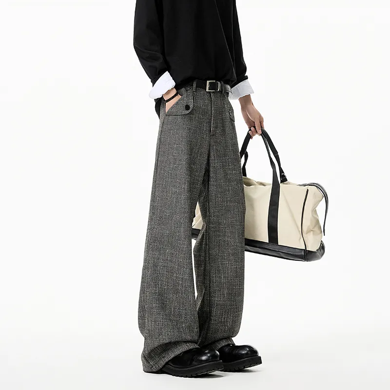 Lulifama Casual Pants Unisex Gray-4
