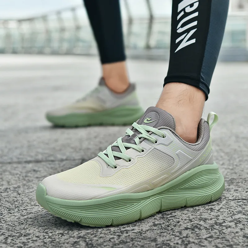 XIDELONG Breathable Low Top Support Rebound Track & Field Training Running Shoes Unisex Field Wheat Green-5