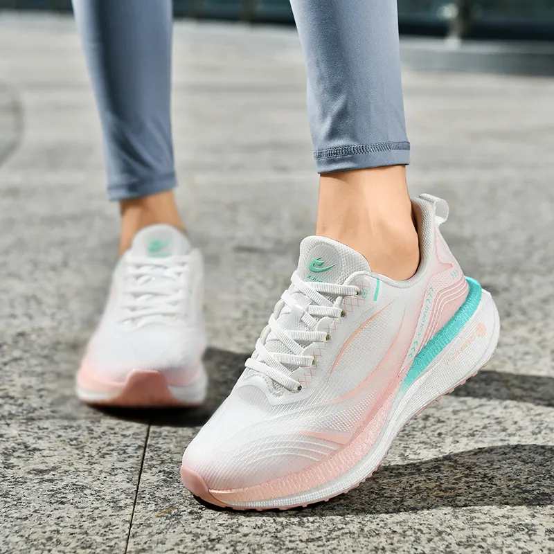 XIDELONG Running Shoes Unisex Low Top Cherry Blossom Pink, Amber Black, Lily Tea Green-5