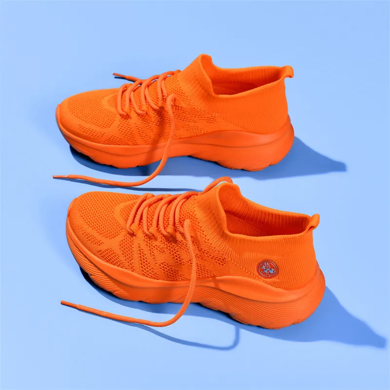 POLUDIYIPI Anti Slip Wear Resistant Low Top City Commute Running Shoes Unisex Fresh Look Orange-5